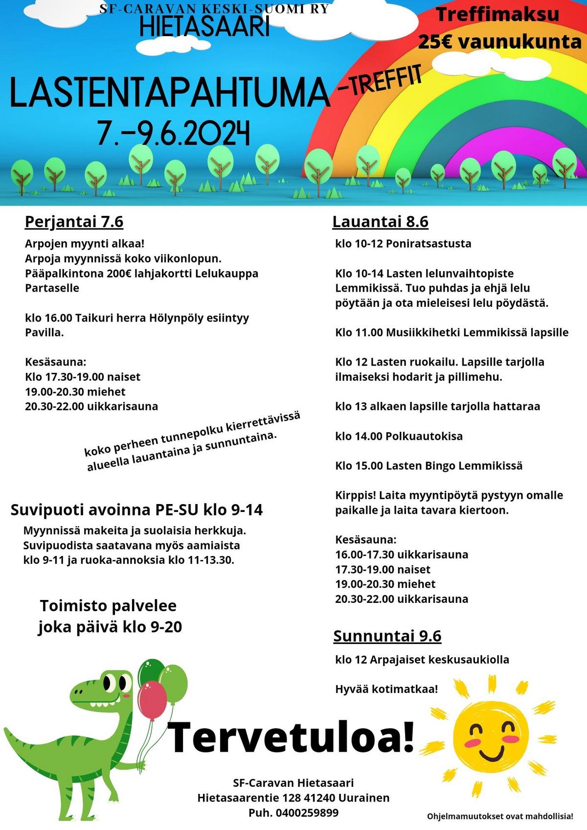 Lastentapahtuma treffit SF Caravan Keski Suomi Ry